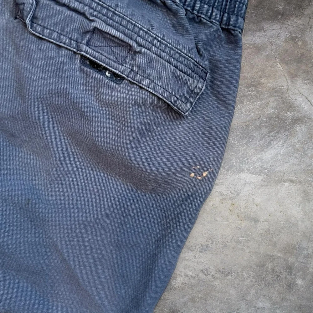 RedHead Faded Distressed Navy Blue Cargo Shorts Men's 37 Workwear Grunge Y2K
